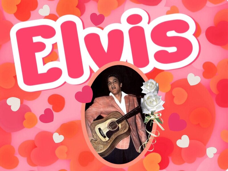 Elvis Presley with Guitar — Pink