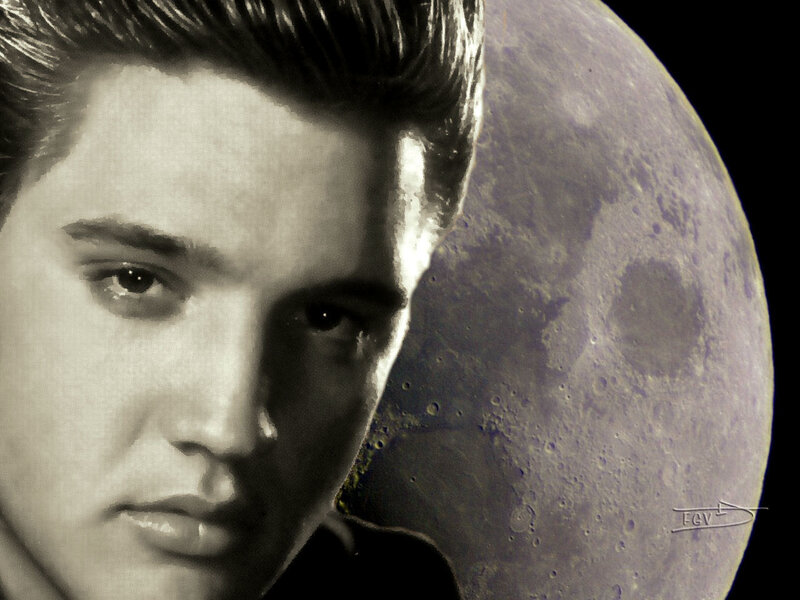 Elvis Presley with Moon