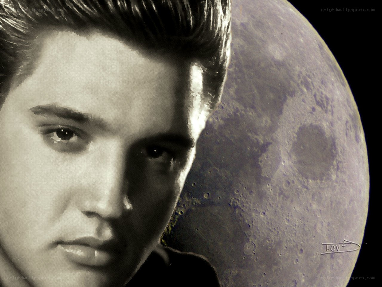 Elvis Presley with Moon