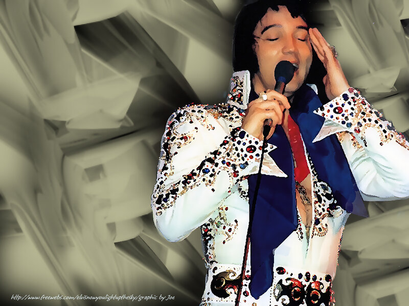 Elvis singing on stage