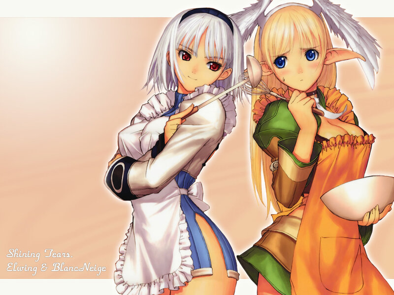 Elwing and Blanche in aprons