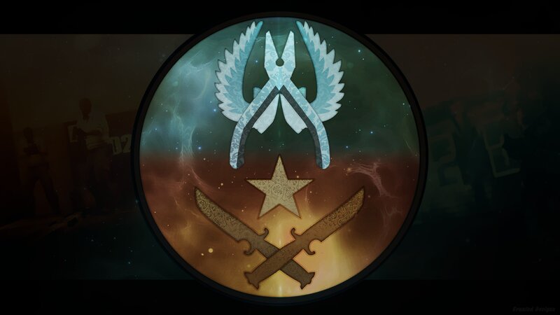Emblem with Tools and Swords