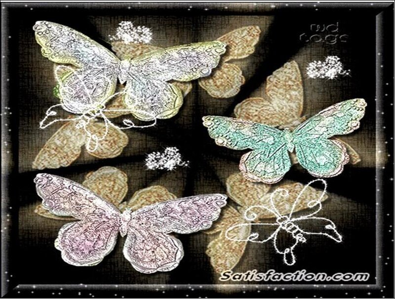 Embroidered Butterflies — Green