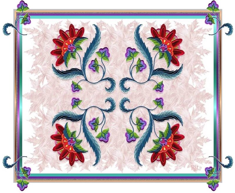Embroidered Floral Pattern — Red