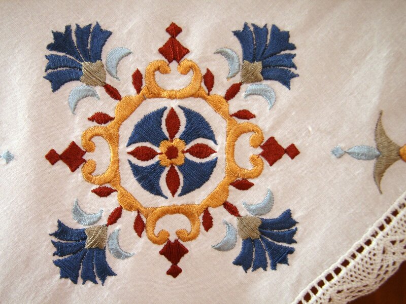 embroidered floral pattern