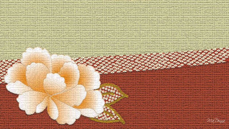 Embroidered Flower on Fabric