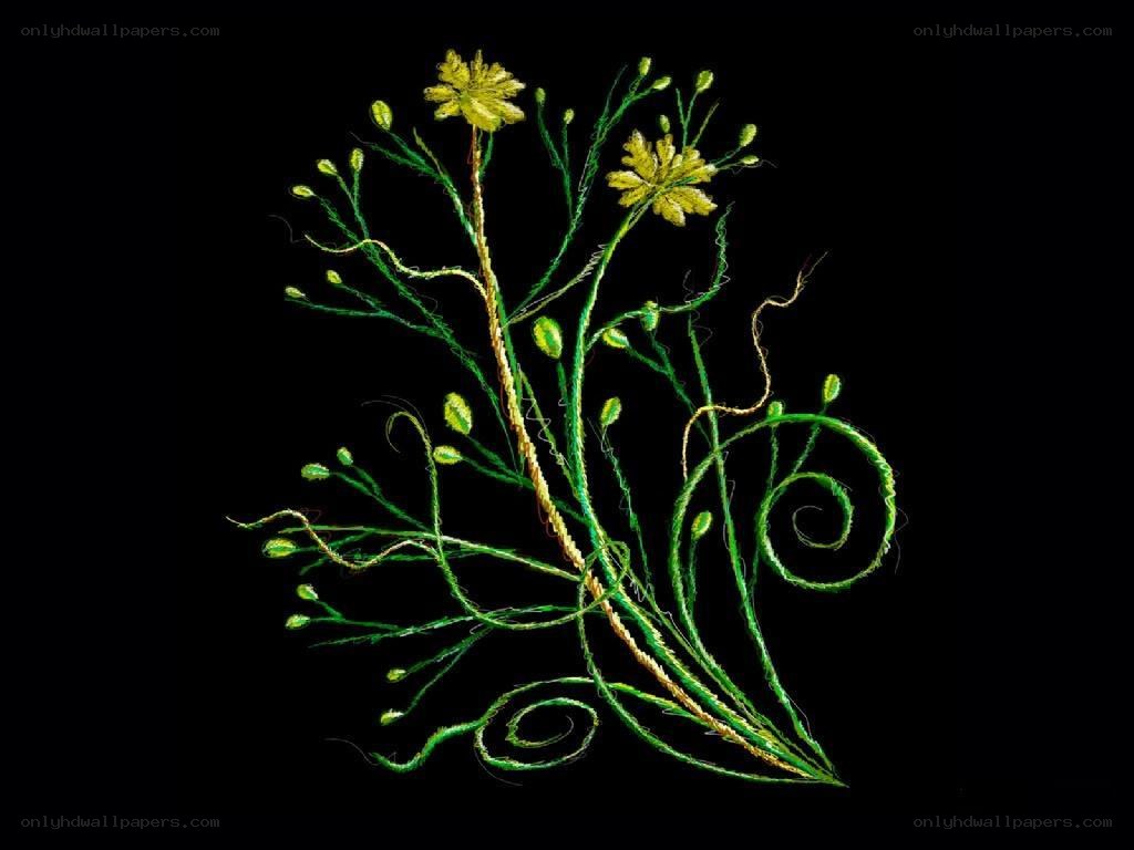 embroidered plant design