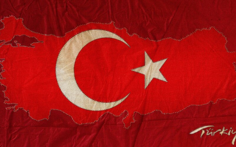 embroidered turkey flag