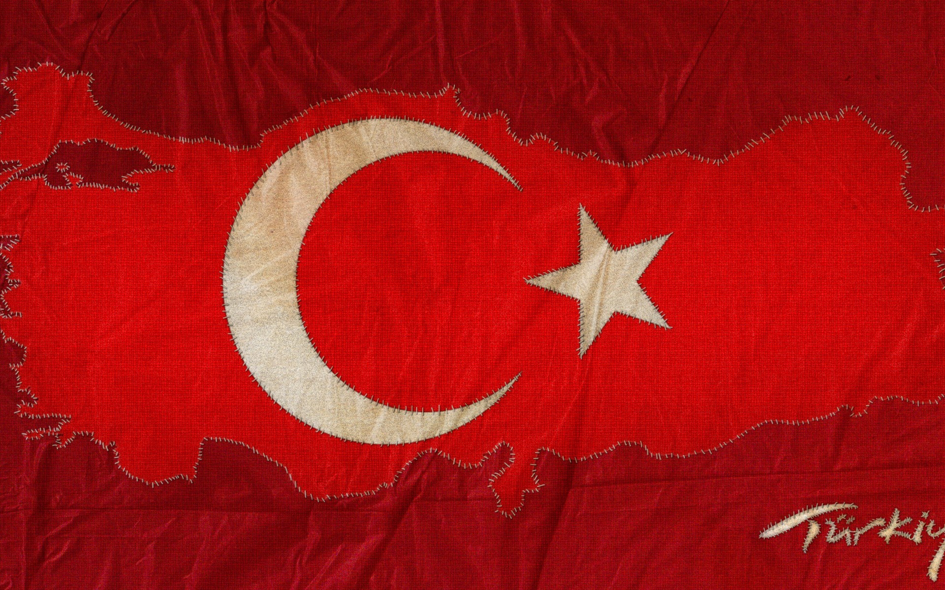 embroidered turkey flag