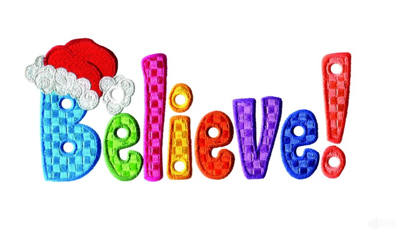 Embroidered Word Believe