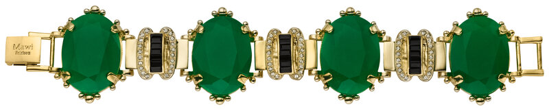 Emerald and diamond bracelet