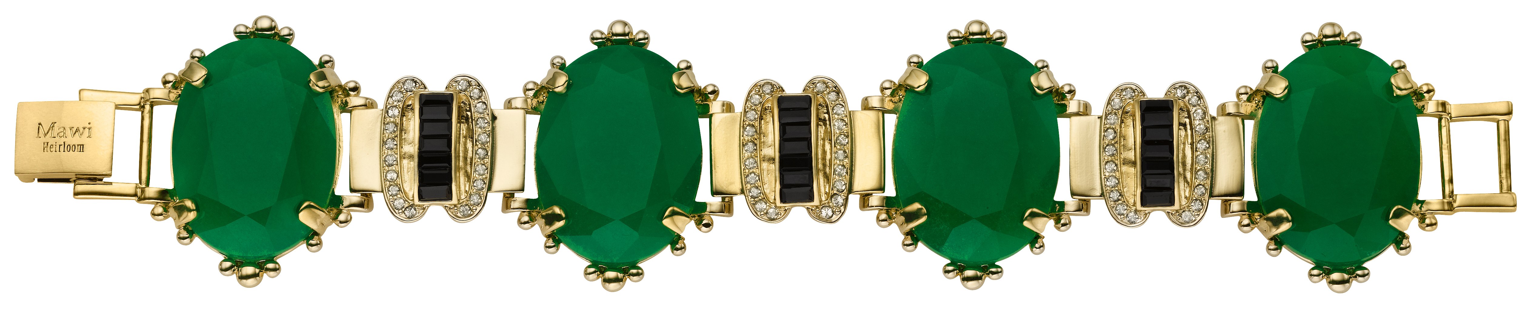 Emerald and diamond bracelet