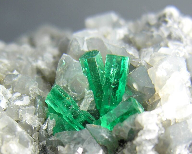 Emerald crystals on matrix