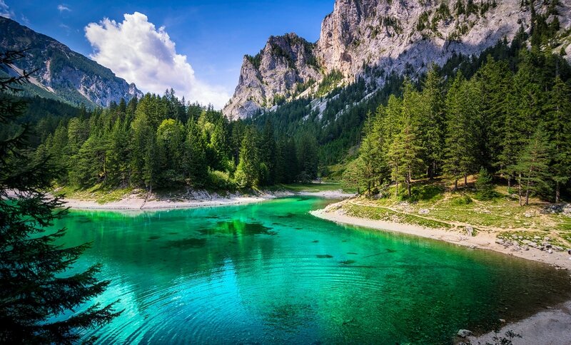 Emerald Lake in Mountains