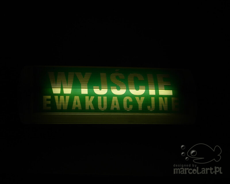 Emergency exit sign in Polish