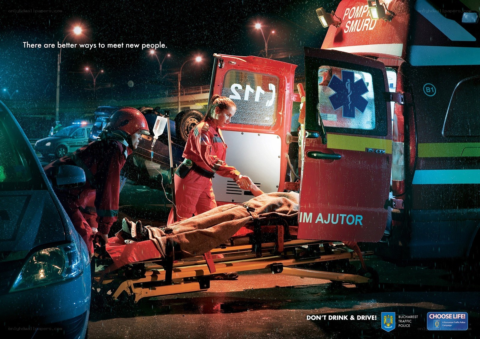 Emergency responders at accident scene