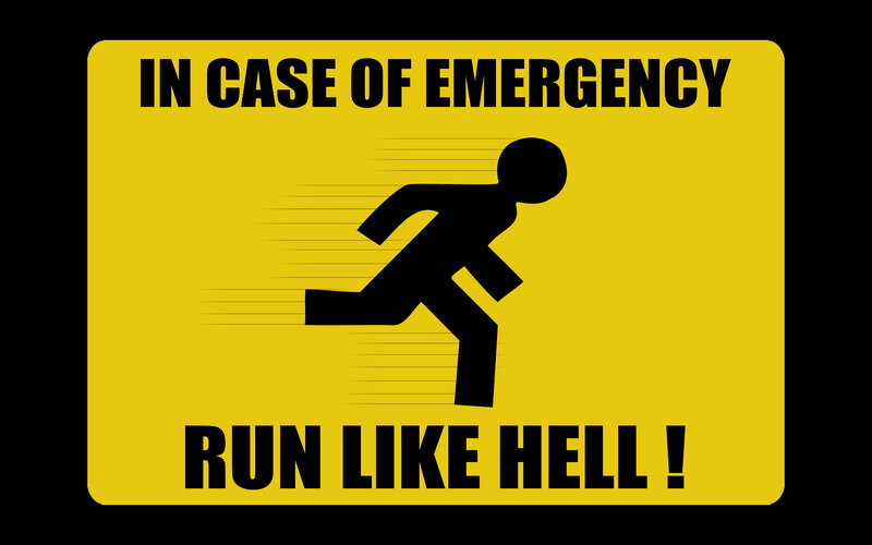 emergency run sign