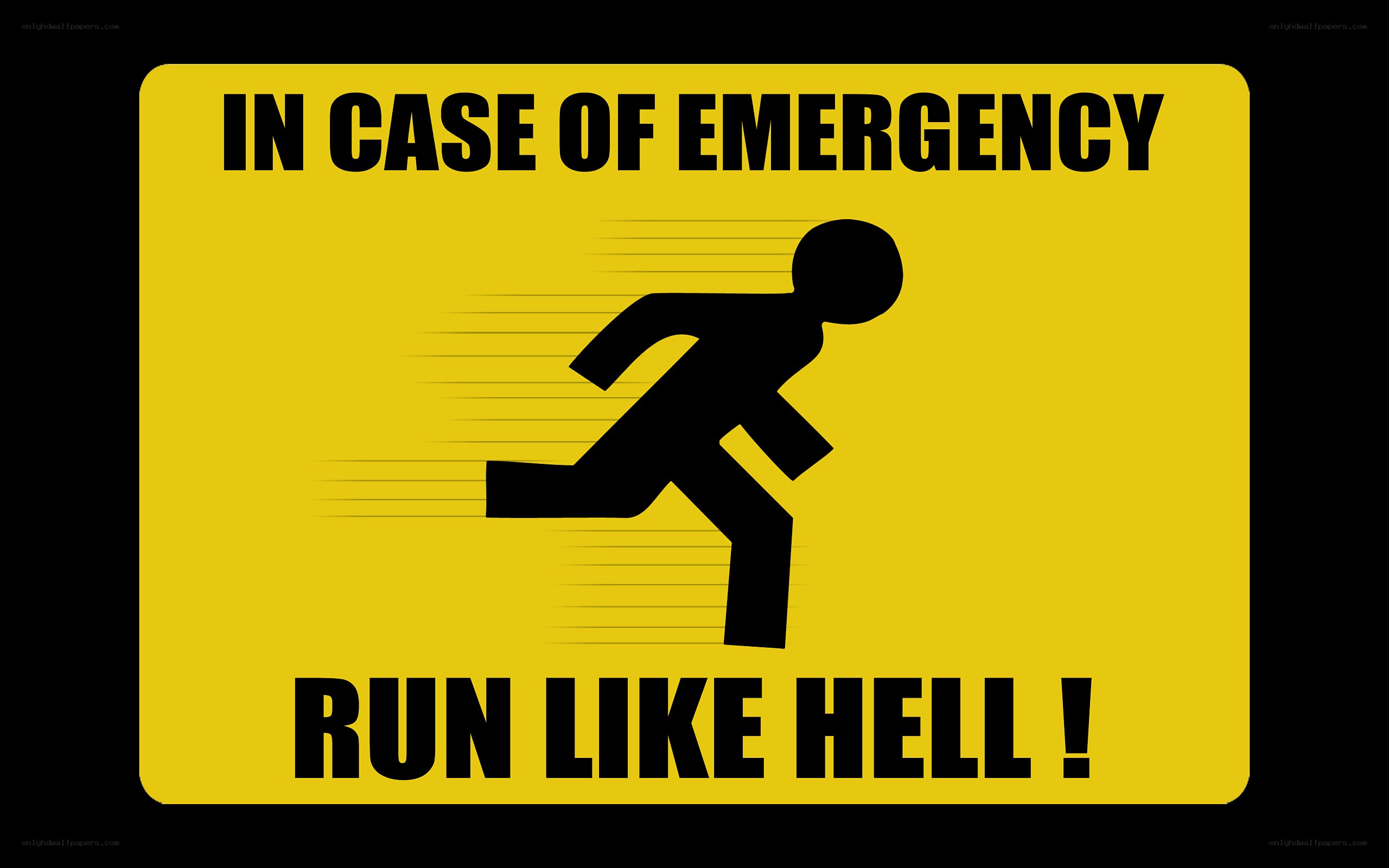emergency run sign