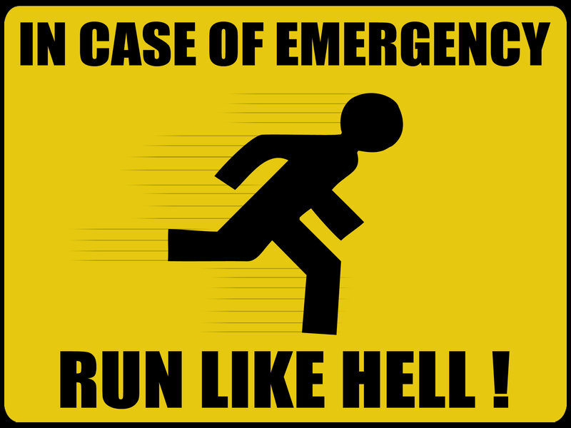 emergency run sign
