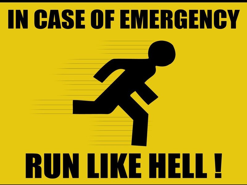 emergency run sign