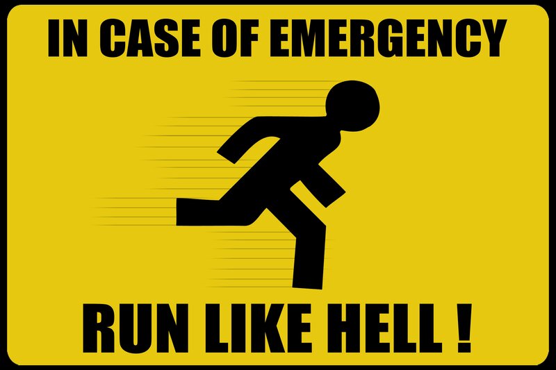 emergency run sign