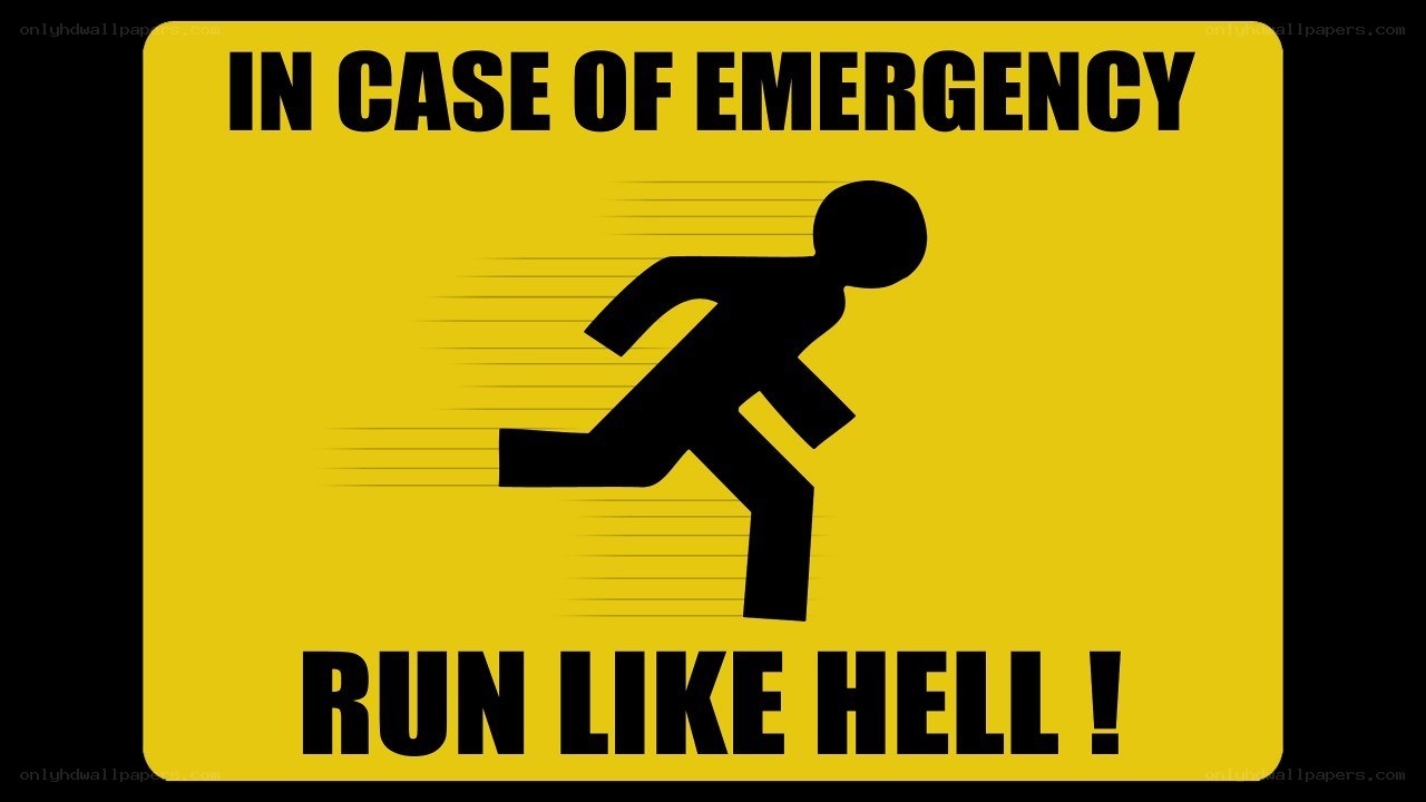 emergency run sign