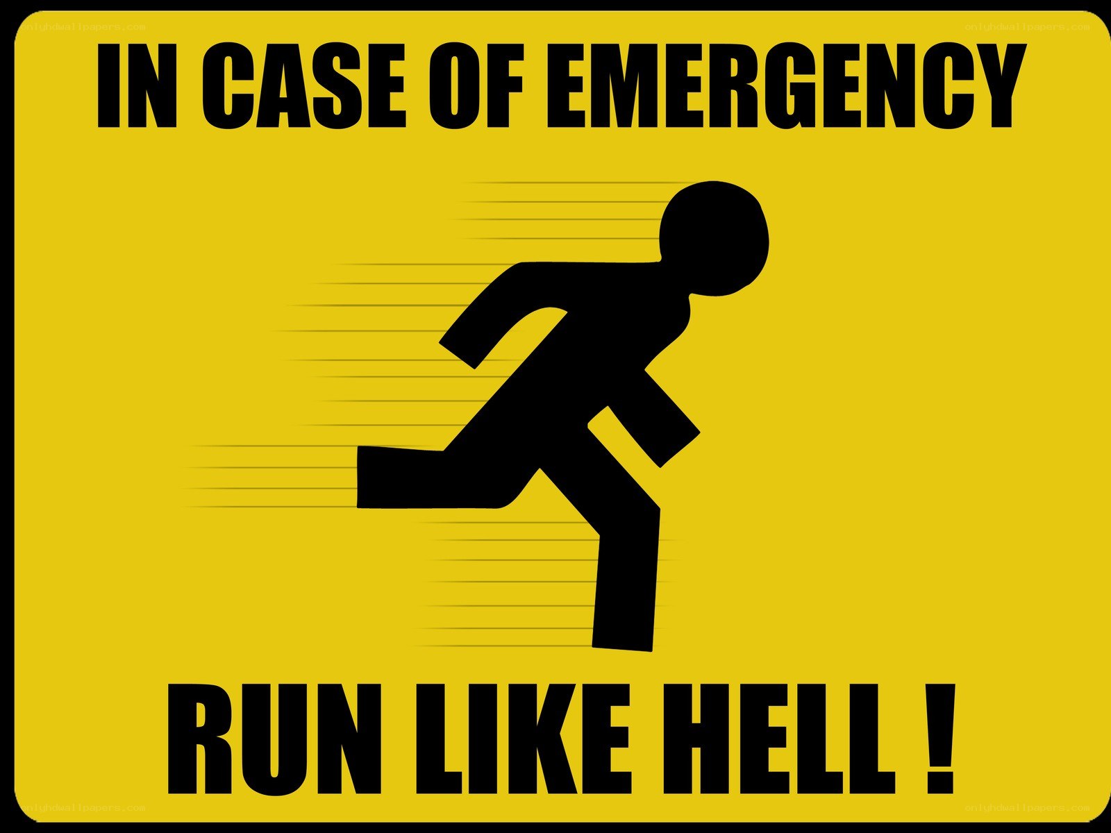 emergency run sign