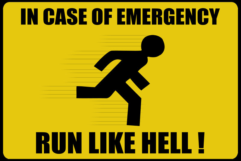 emergency run sign