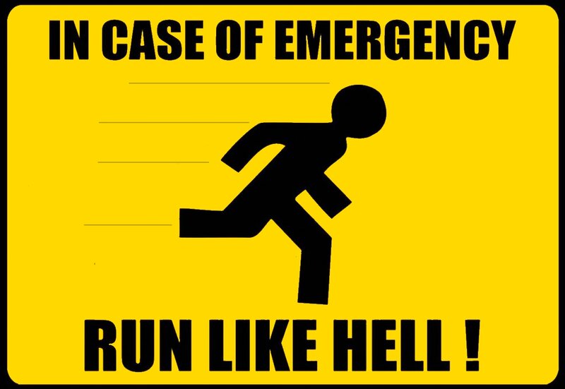 emergency run sign