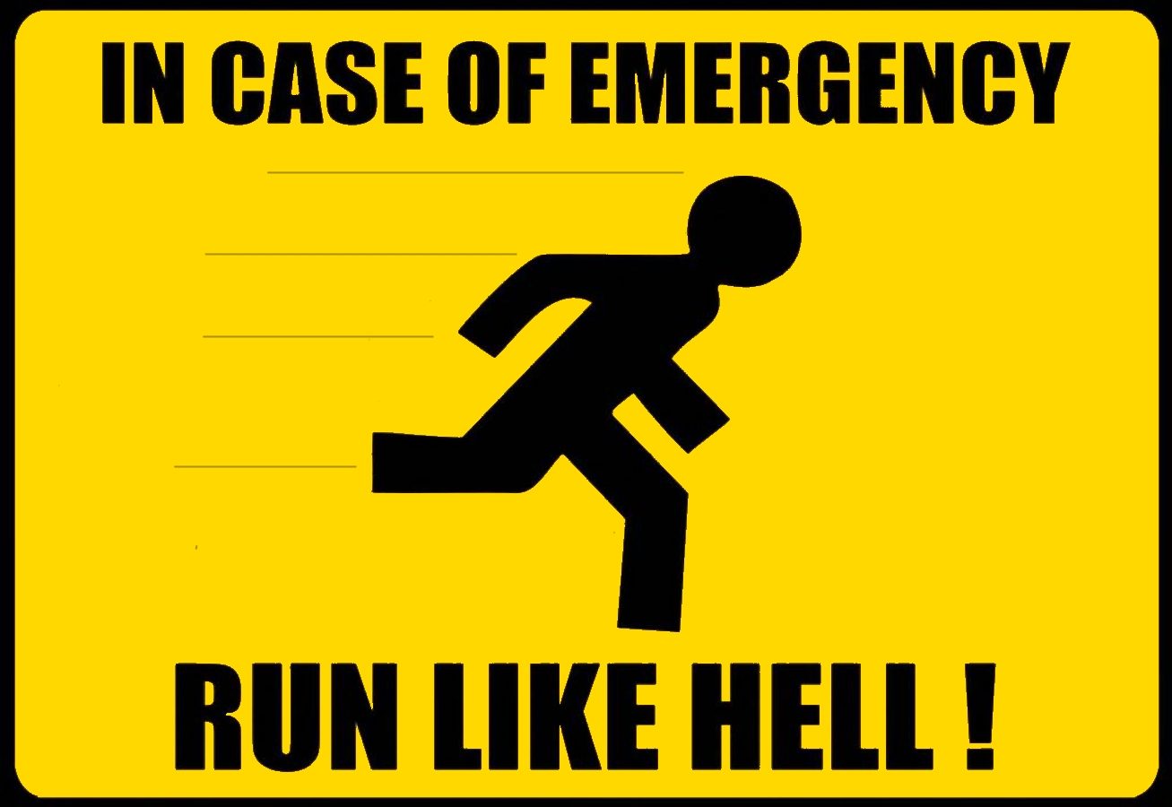 emergency run sign