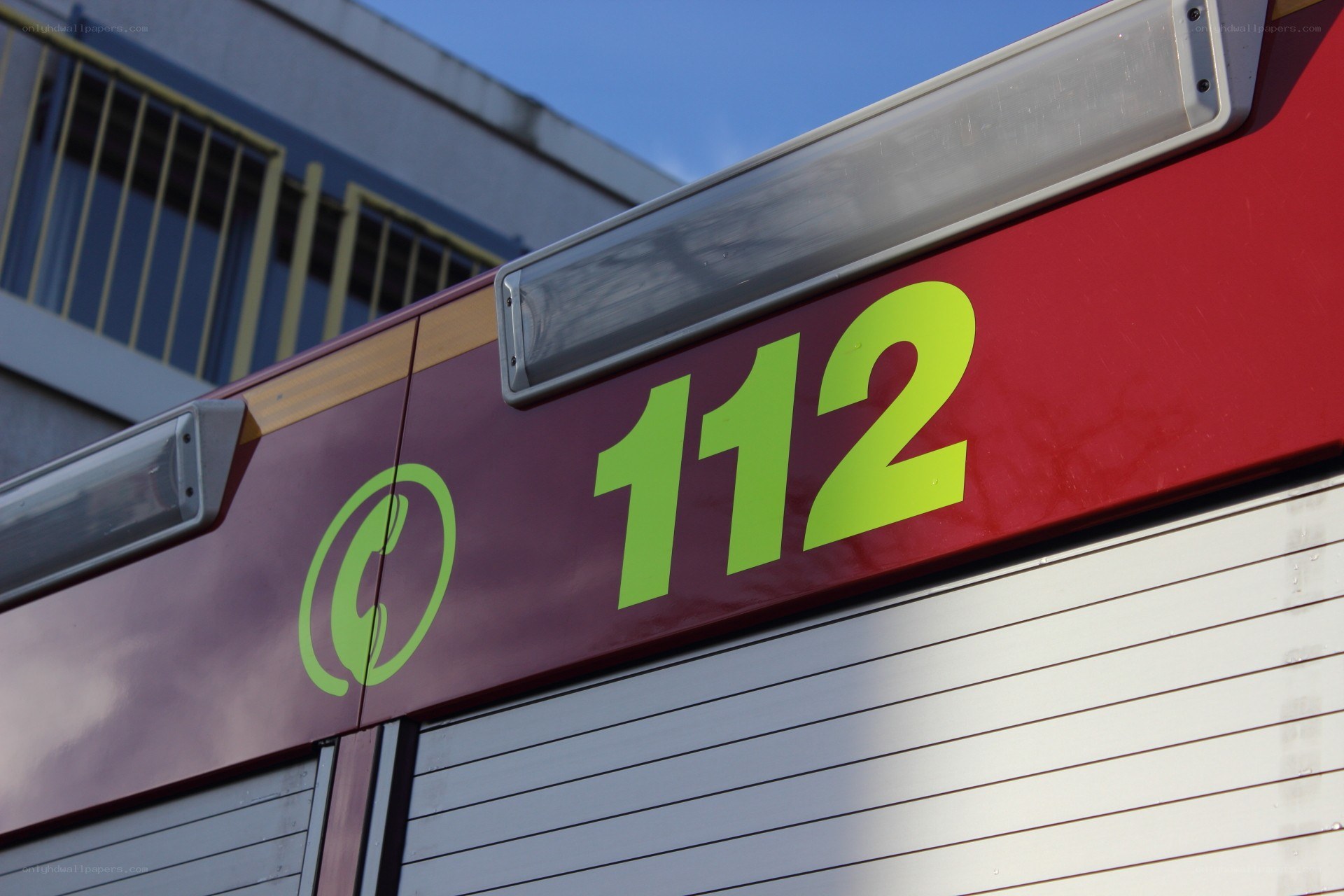 Emergency vehicle with number 112