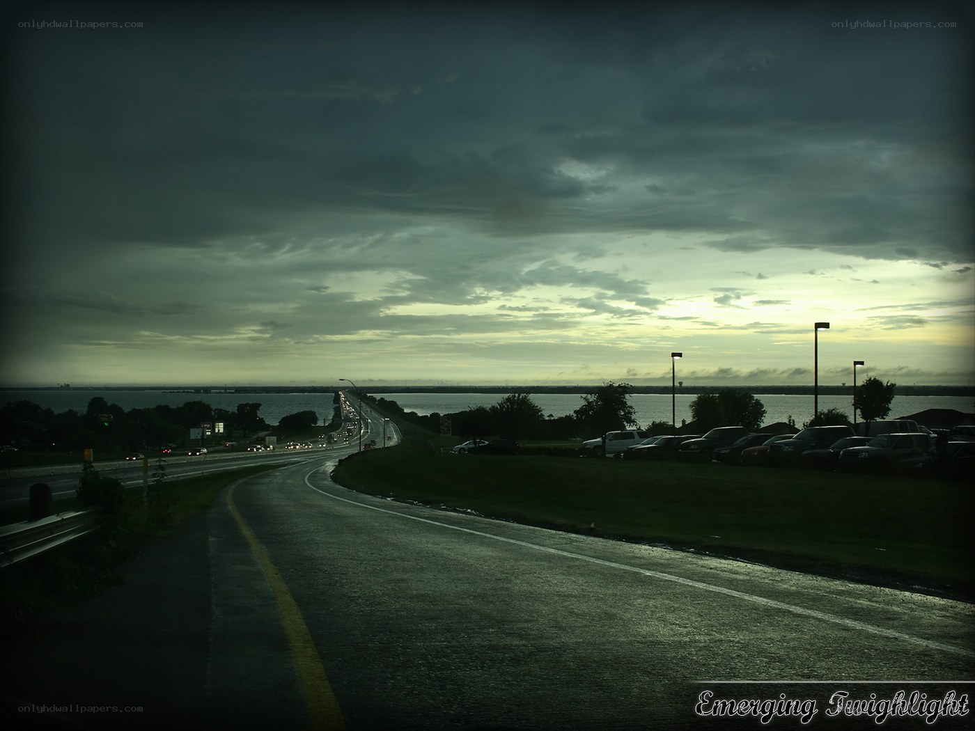 Emerging Twilight on a Coastal Road
