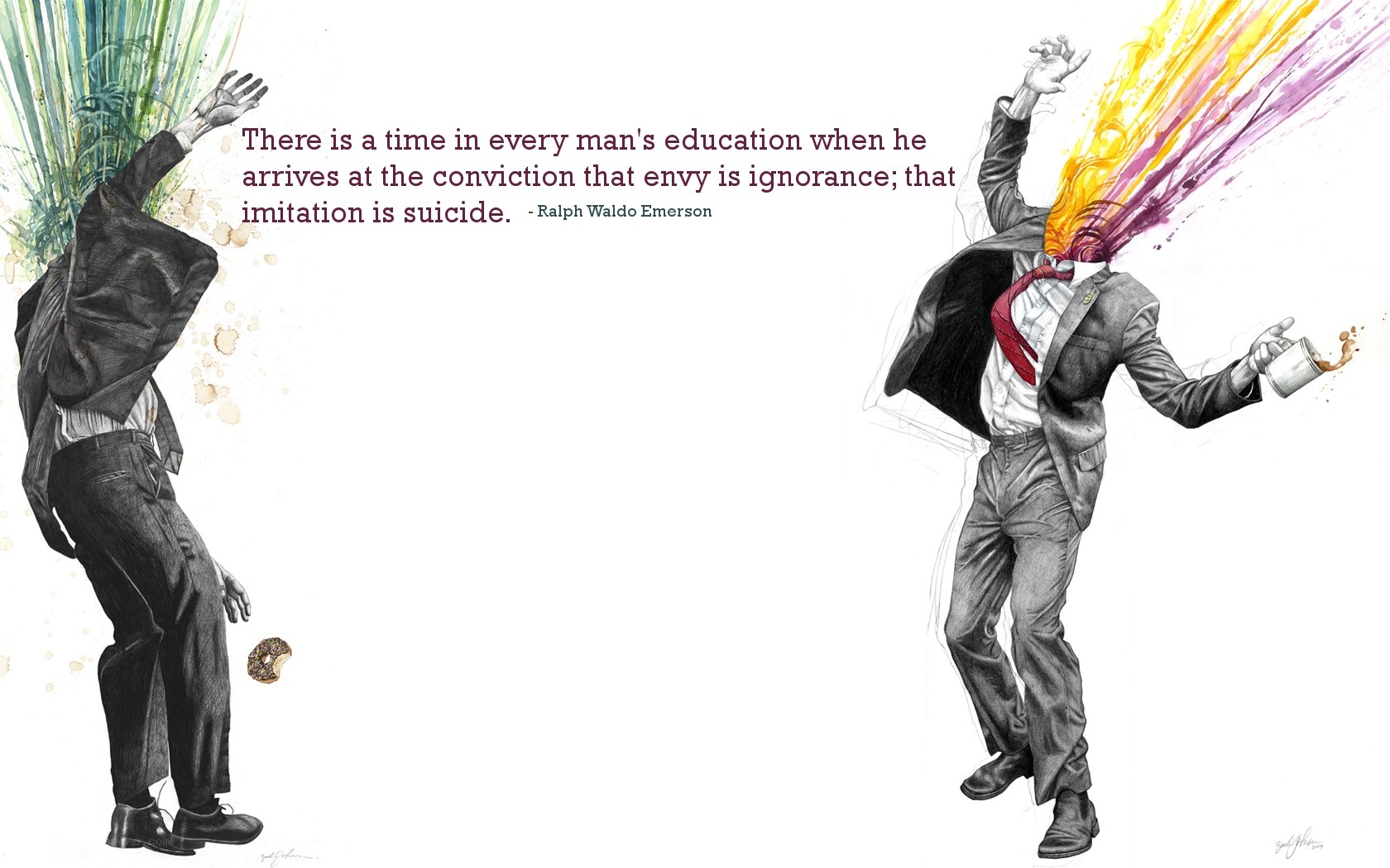 Emerson quote with surreal art