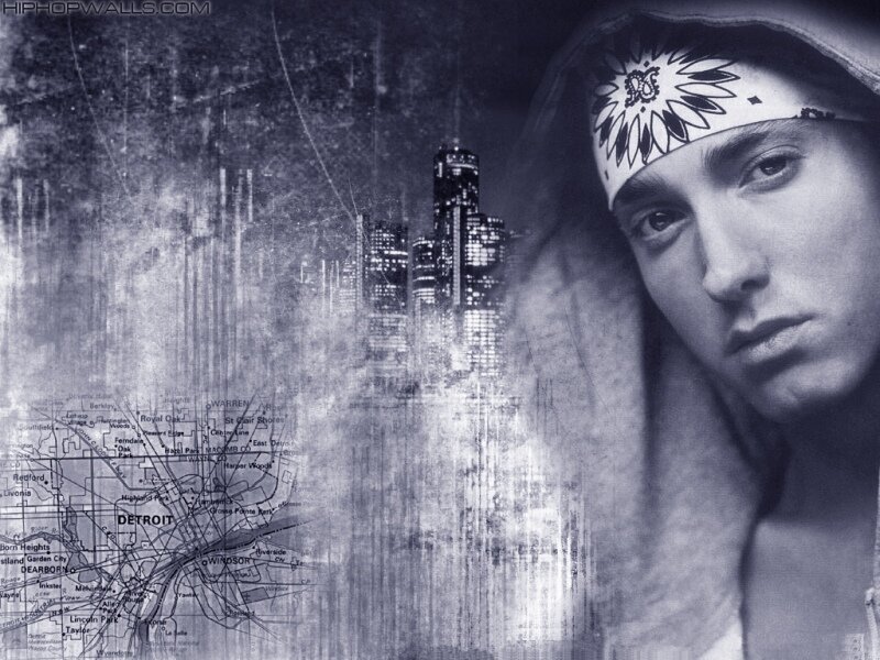 Eminem cityscape portrait