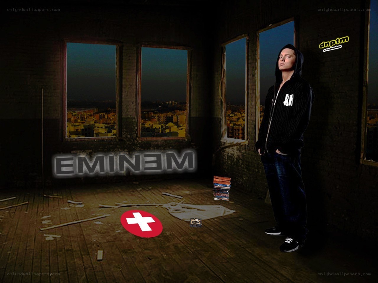 Eminem in an abandoned building
