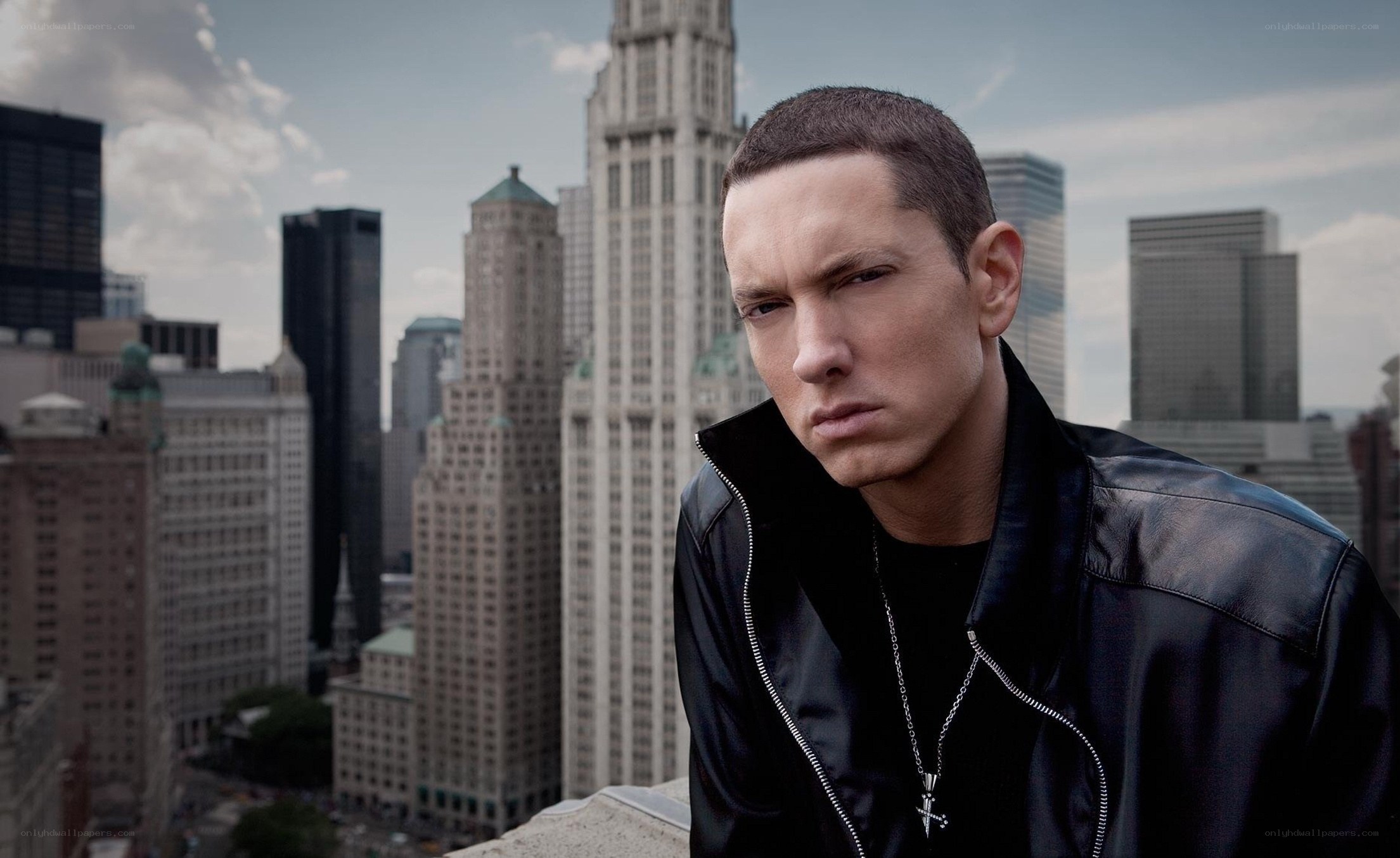 Eminem in cityscape