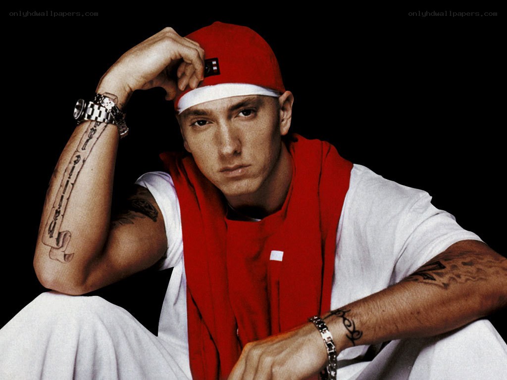 Eminem in red and white