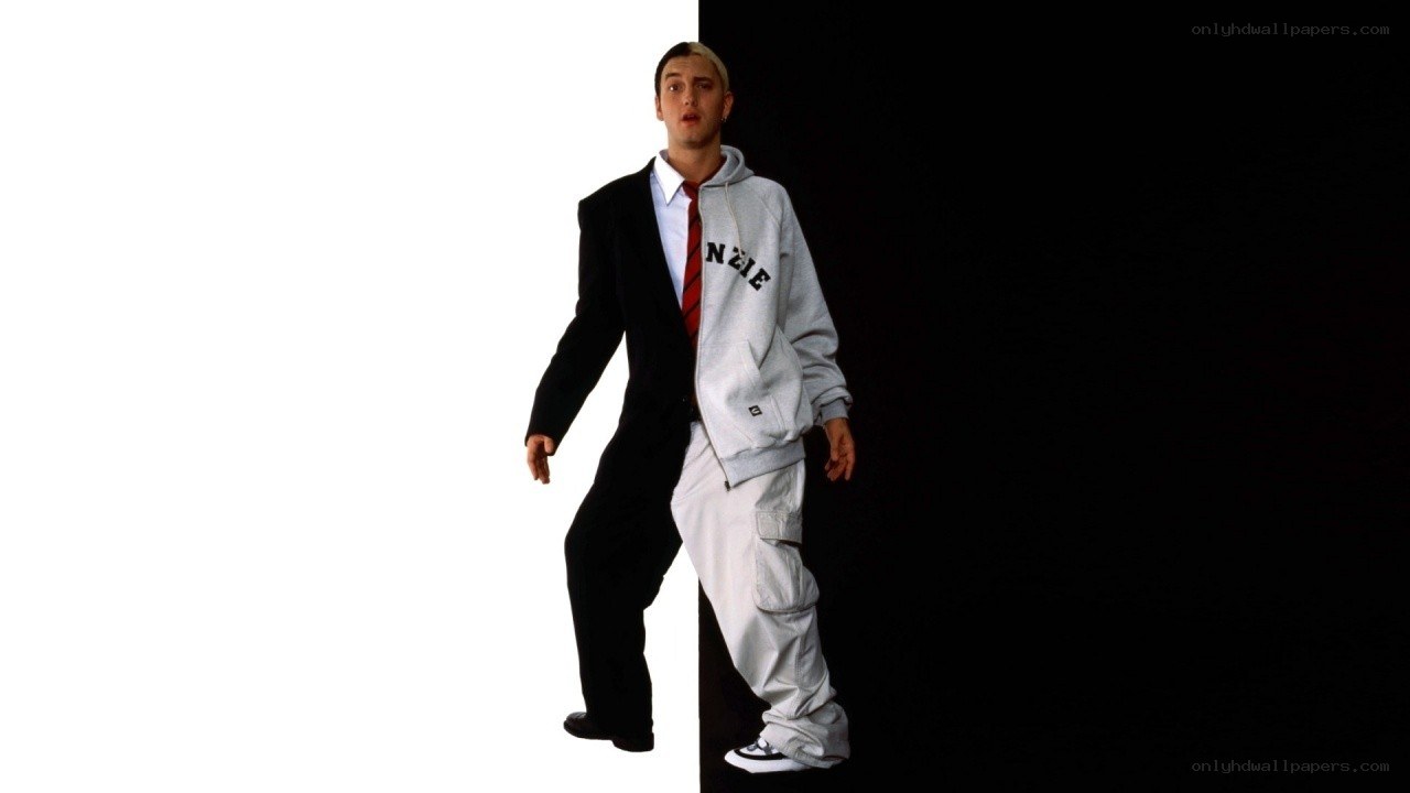 Eminem in split outfit