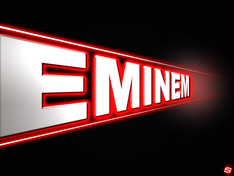 Eminem logo with red glow