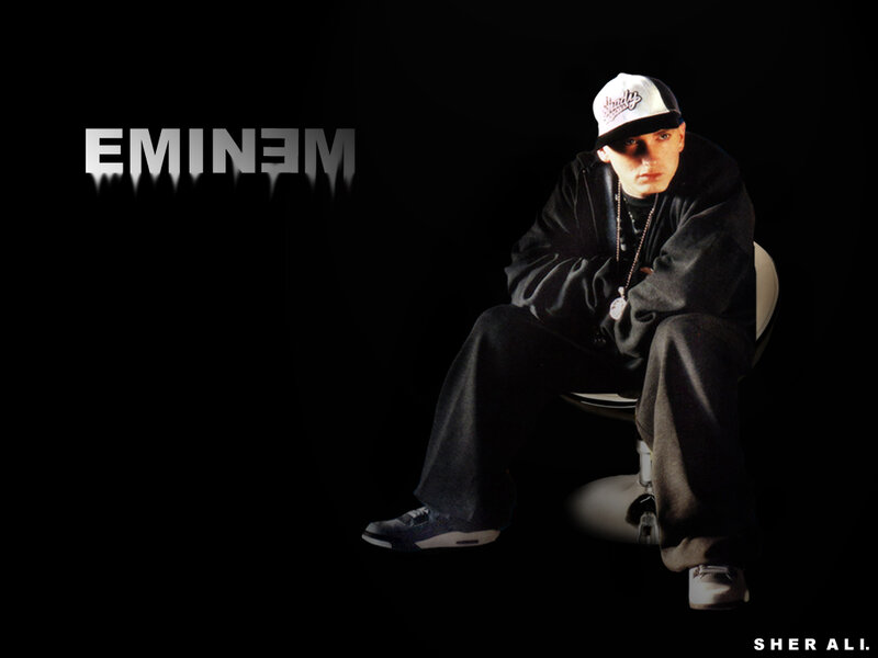 Eminem on a stool