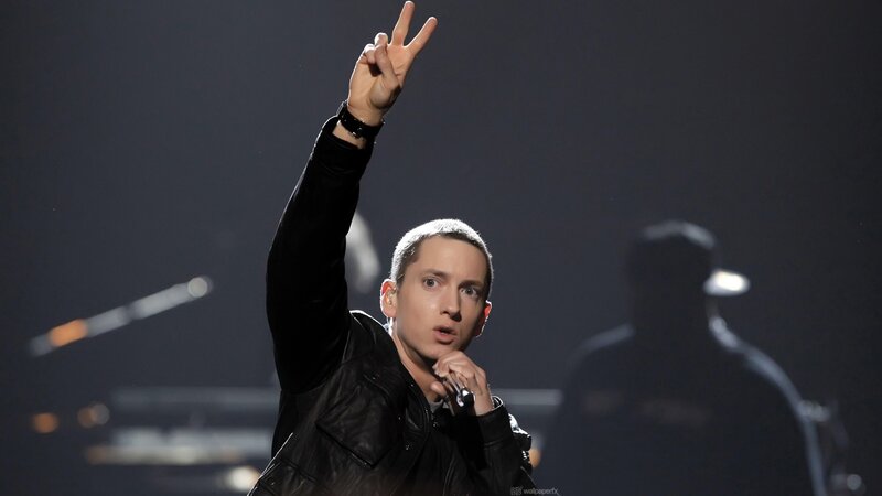 Eminem on stage performing