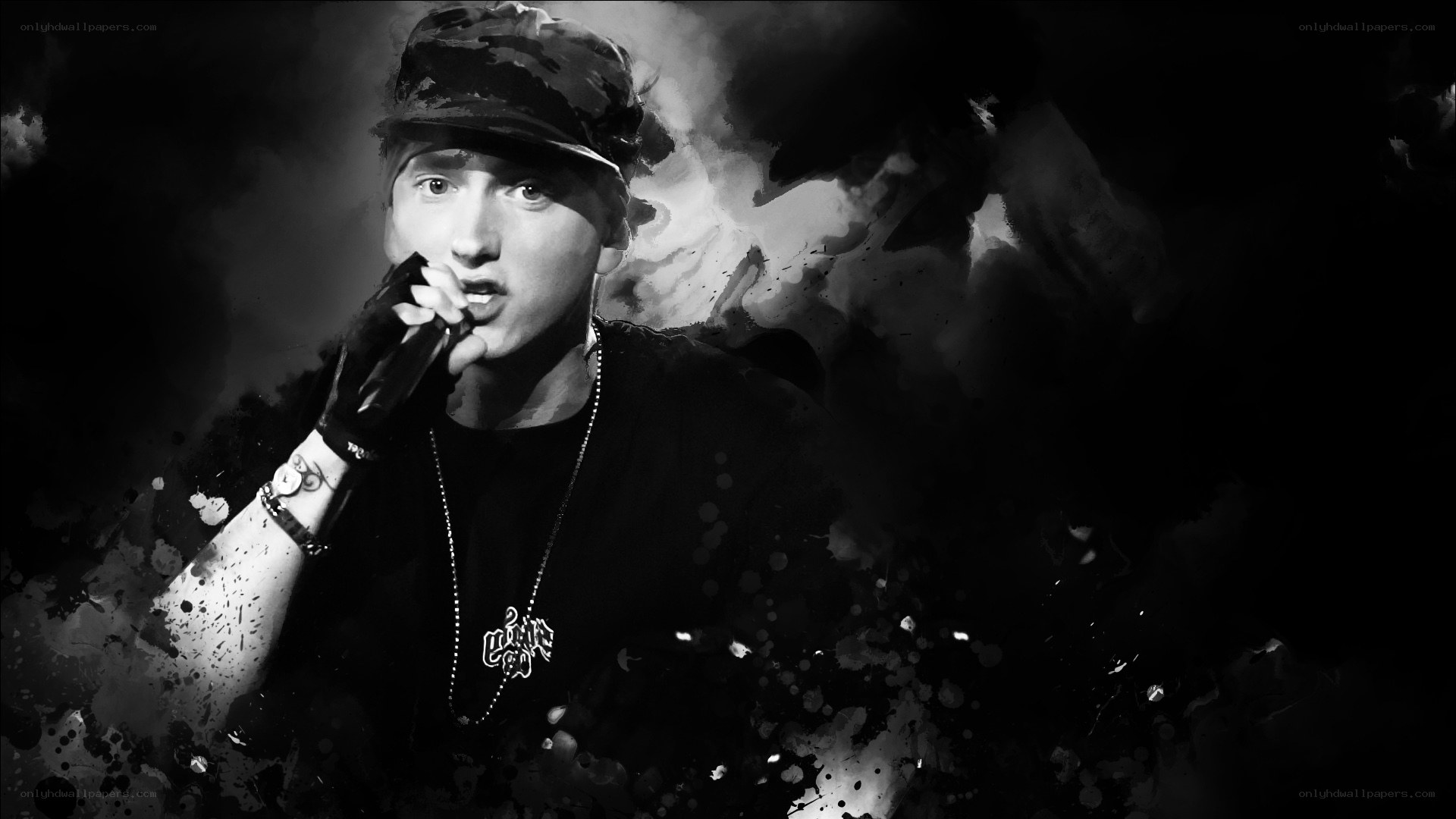 Eminem performing on stage