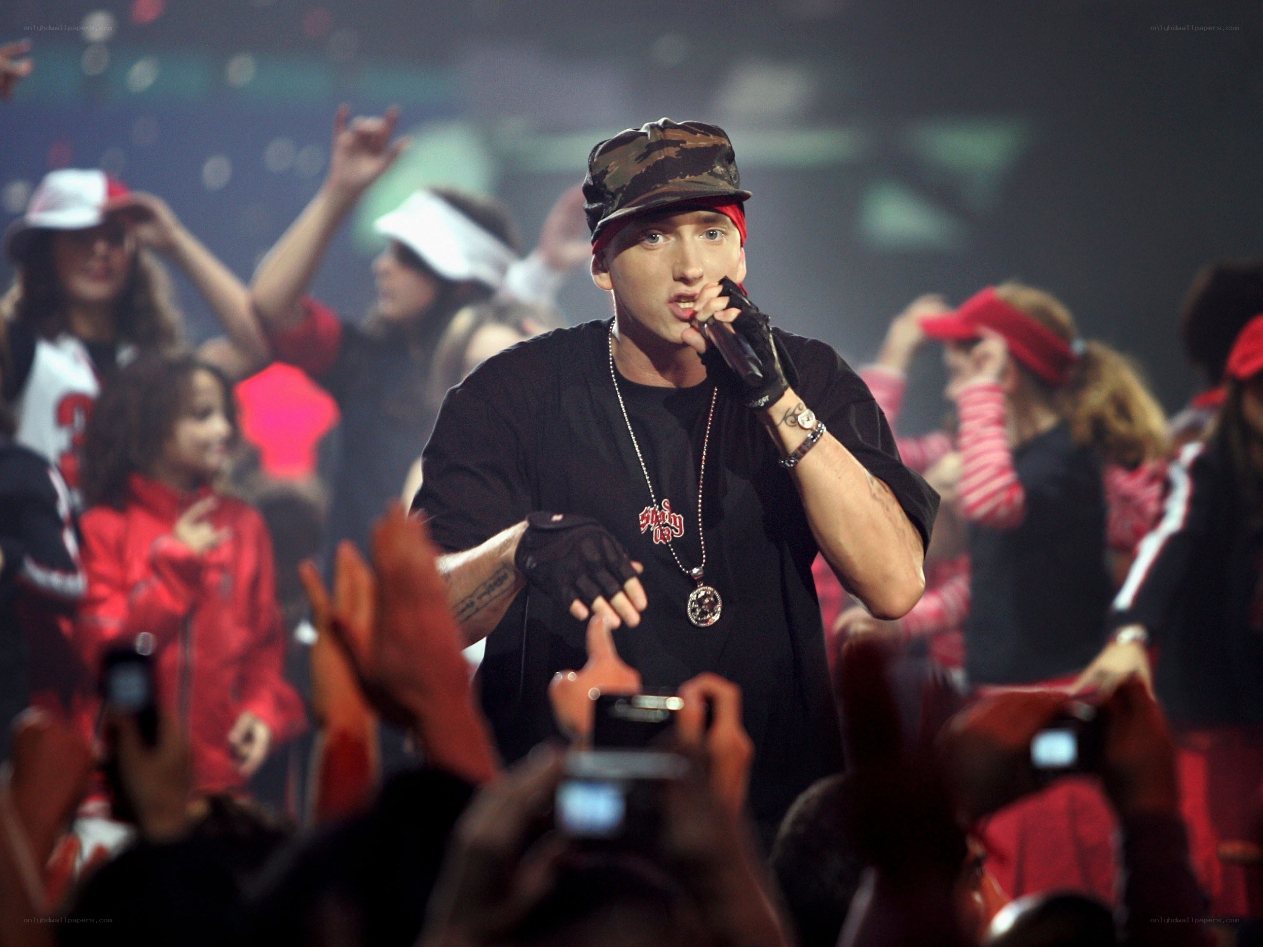 Eminem performing on stage