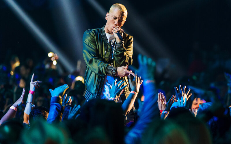 Eminem Performing on Stage — Black