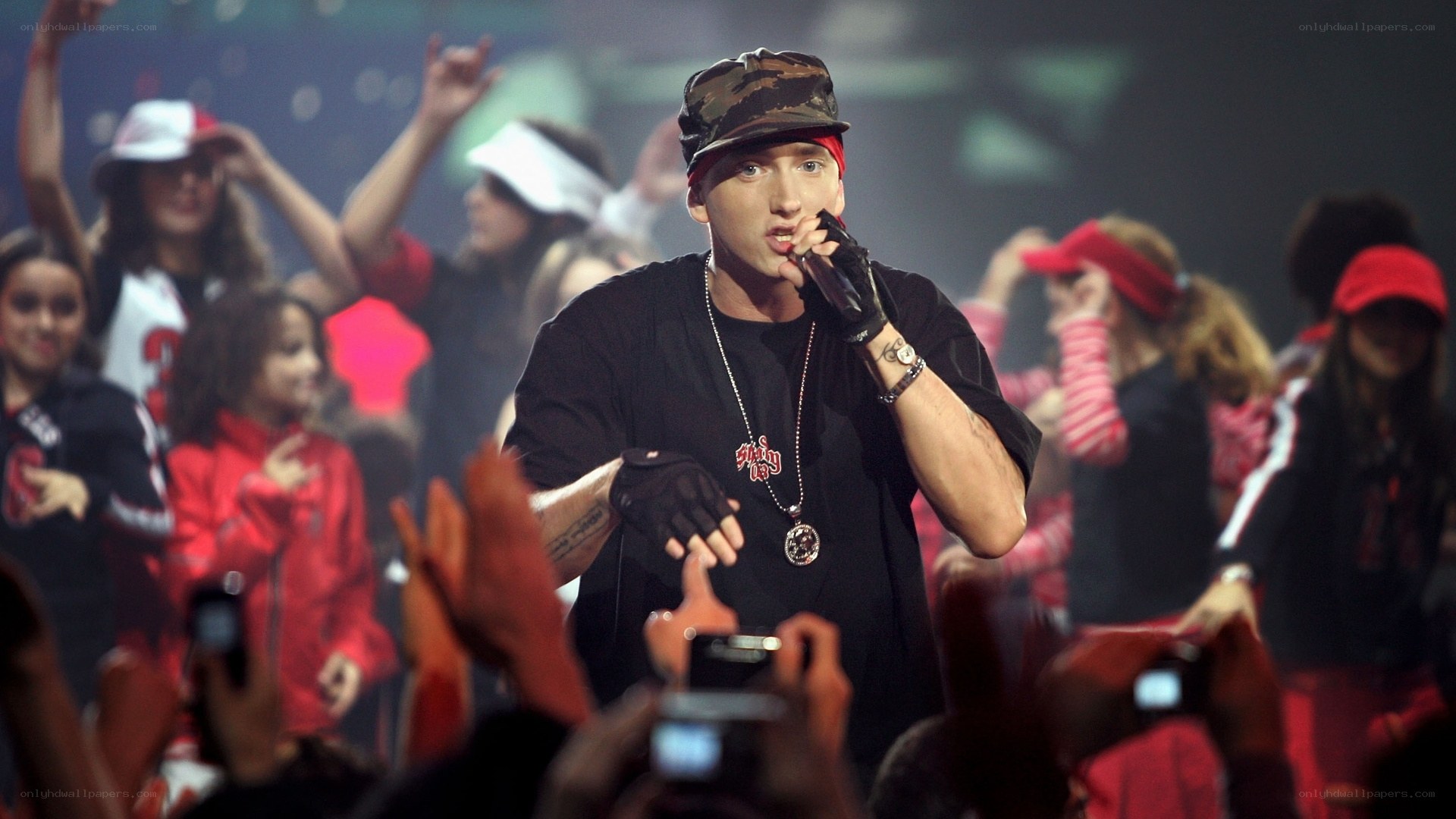 Eminem performing on stage