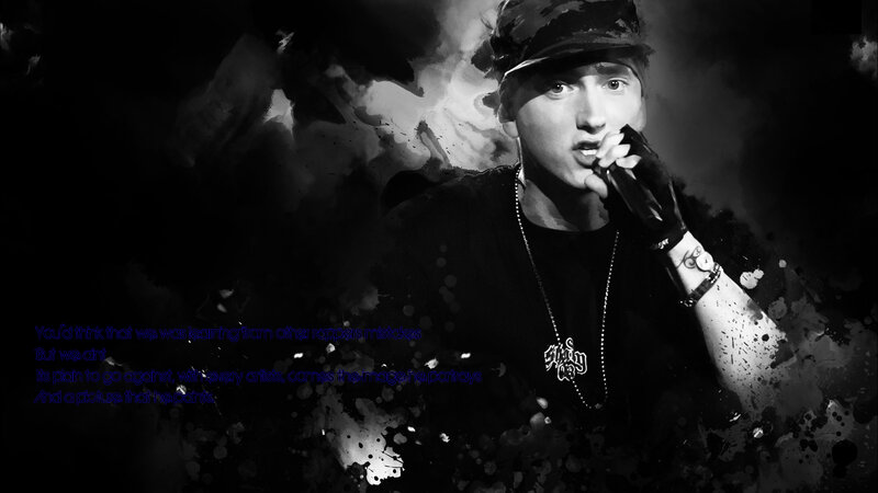 Eminem performing with lyrics