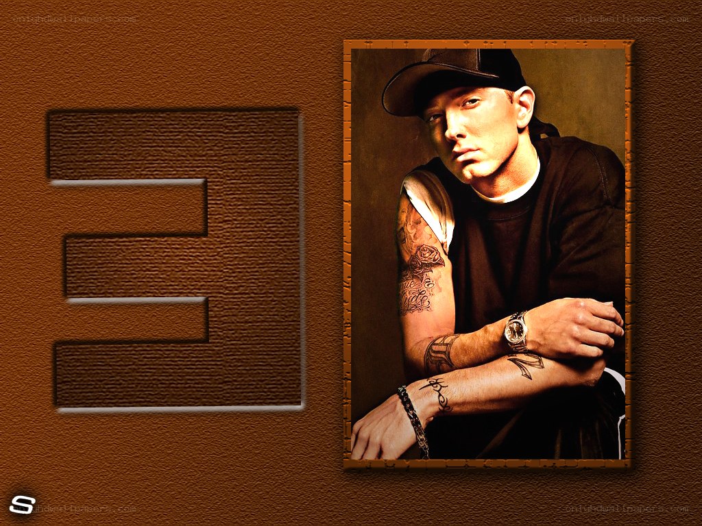 Eminem portrait with logo