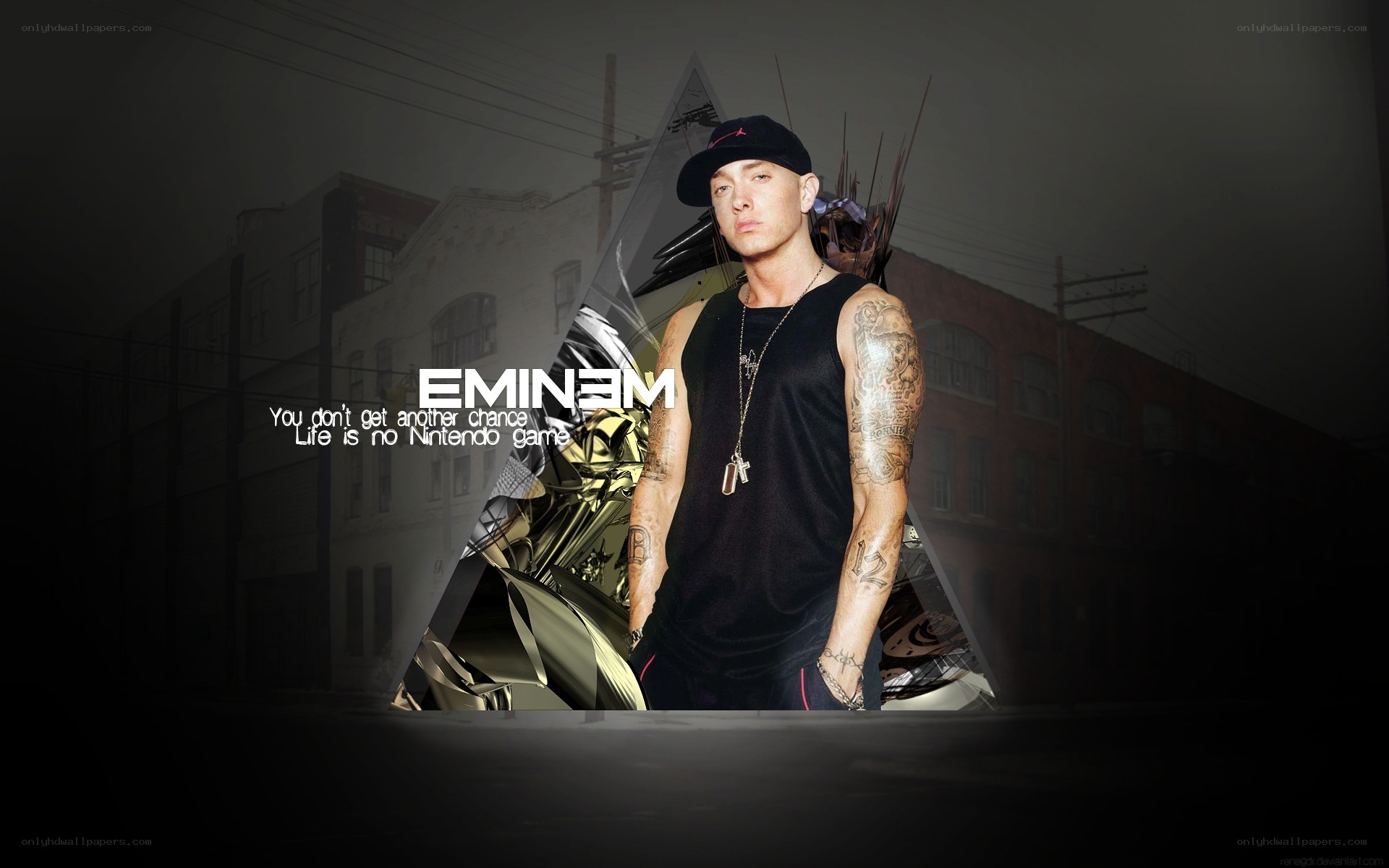 Eminem portrait with quote