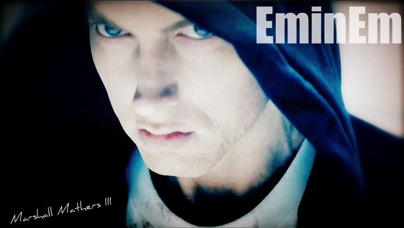 Eminem portrait with text