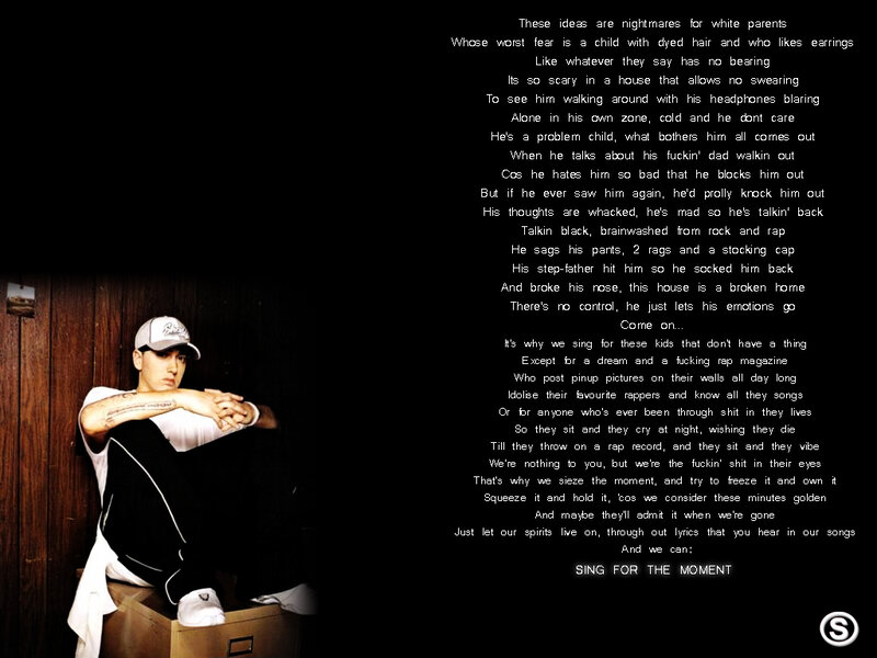 Eminem song lyrics with photo
